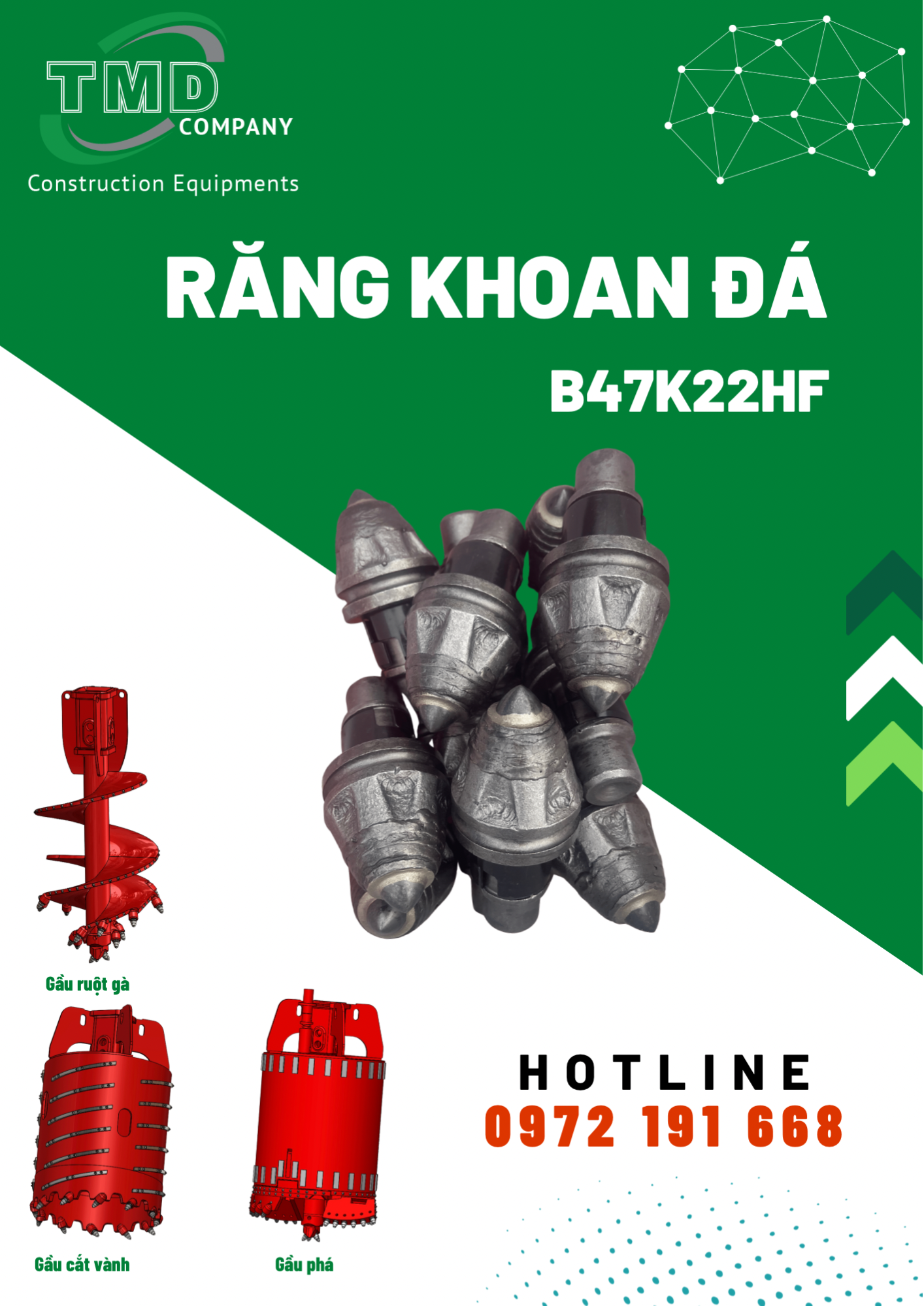 Răng khoan đá gia cường 