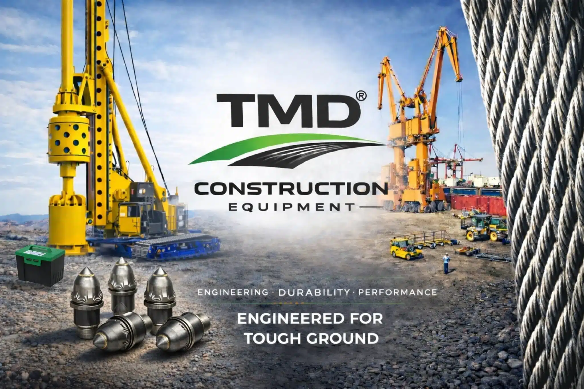 TMD Vietnam thiết bị vật tư khoan cọc nhồi, răng khoan đá, cáp thép và thiết bị nền móng